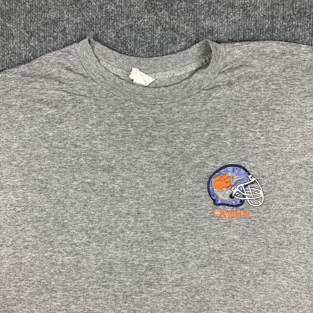 Vintage Clemson T-Shirt Mens Size XL Gray Football Helmet Graphic College